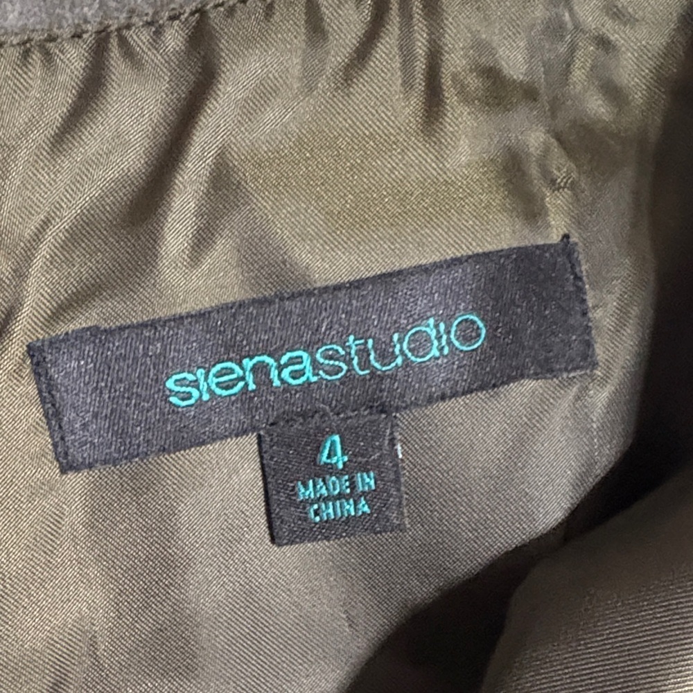 Siena Studio leather Dark Olive A-Line Skirt - Picture 3 of 15